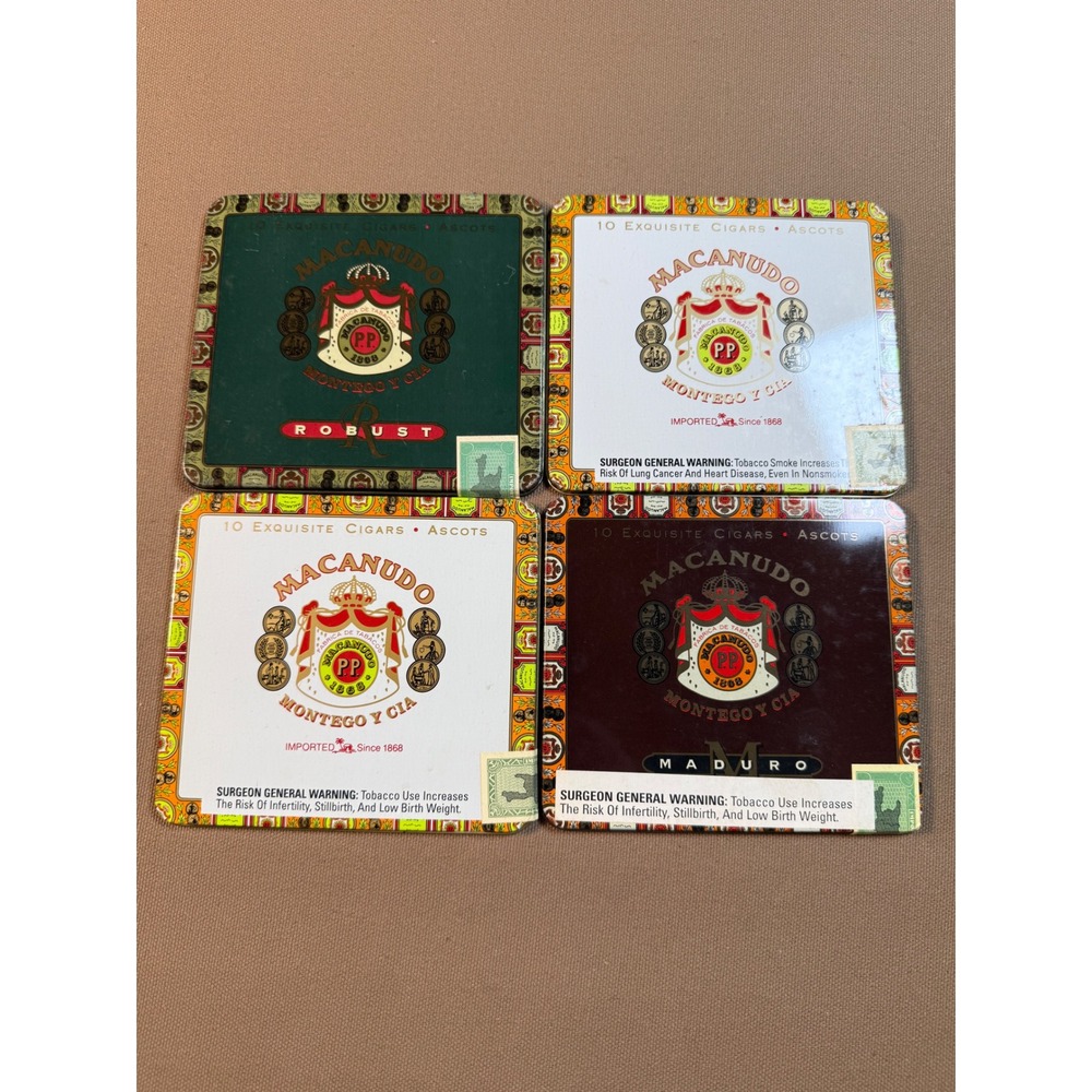 Macanudo Cigars Ashtray Cigar Box Lids 3 Different Madura Robust Decorative Idea